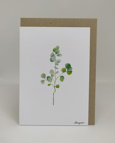 Watercolour card by botanical artist 92 little lines